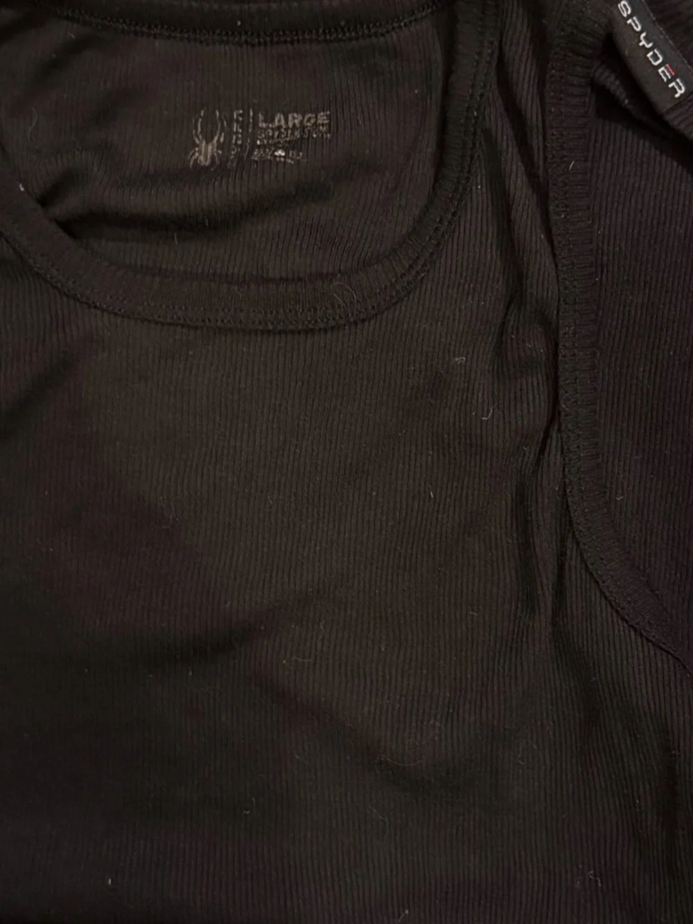 Spyder Black Ribbed Men's Tank Top WORKOUT SHIRT WIFE BEATER BODYBUILDER ATHLETE - Picture 3 of 4